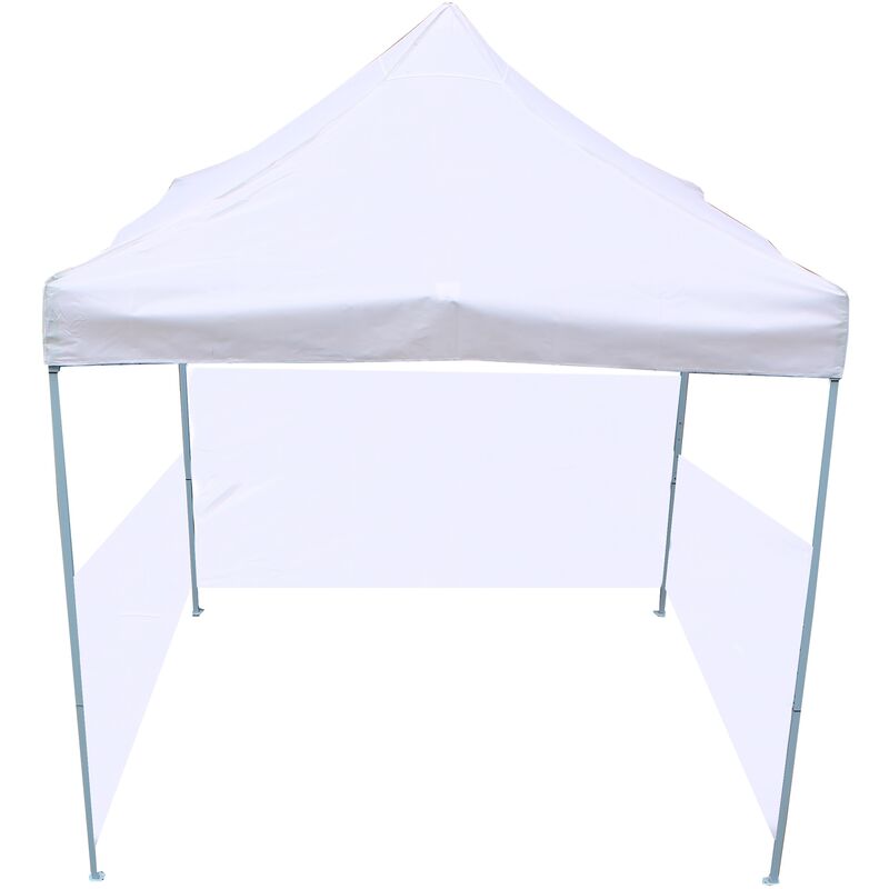 PrimeMatik - Gazebo pieghevole bianco tenda 300x300cm con tessuti laterali