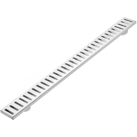PrimeMatik - Gouttière de drainage 80x7.5cm avec grille en acier inoxydable mat
