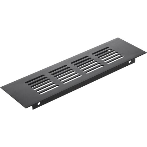 PrimeMatik - Grille de ventilation pour plinthes base en aluminium 200x60mm de couleur noire