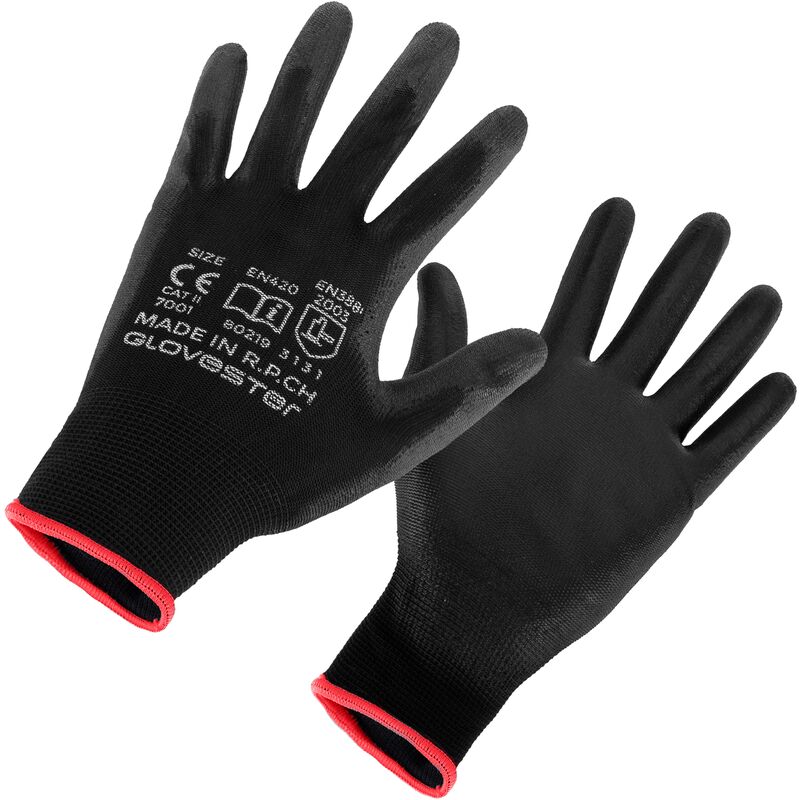 

Guantes de trabajo de Fibra de poliéster con recubrimiento de poliuretano Talla L - Primematik