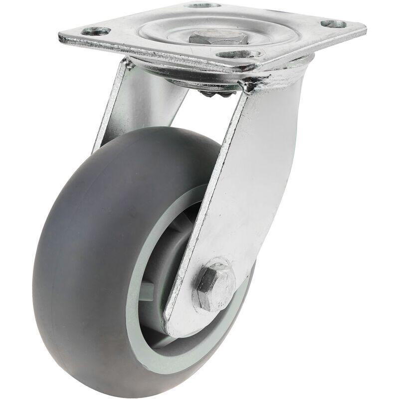 PrimeMatik - Industrial wheel swivel castor of polyurethane without brake 125 mm