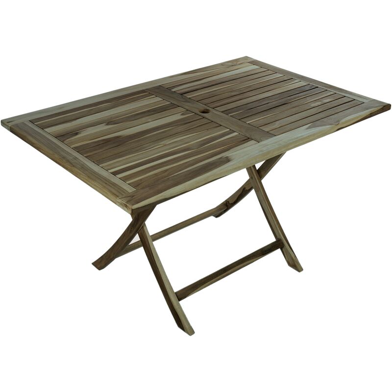 Primematik - Klapptisch Gartentisch 135 x 85 cm aus zertifiziertem Teakholz