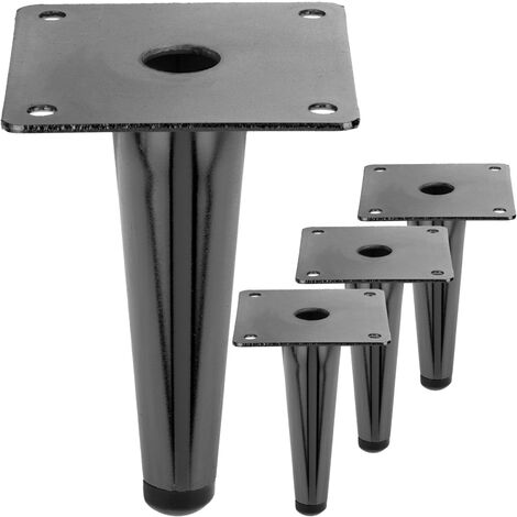 Lot de 4 pieds de meubles modernes en métal, hauteur 10,2