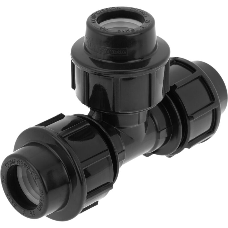 Paquet de 5 unités raccord en t en polyéthylène 25 mm x 3/4" pour système d'irrigation - Primematik