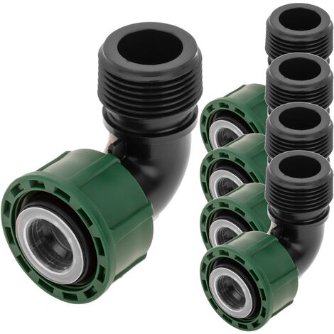 PrimeMatik - Lot de 5 unités coude de collecteur filetage lâche 1 pouce couleur noire