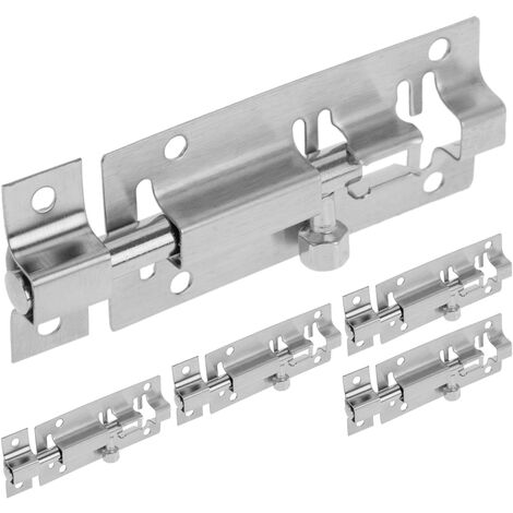 PrimeMatik - Lot de 5 unités de boulons pour portes couleur chrome 100 mm