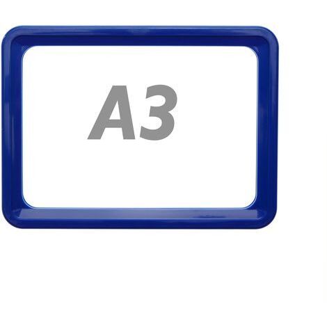 PrimeMatik - Marco para letreros y carteles A3 427x304mm azul para rotulación