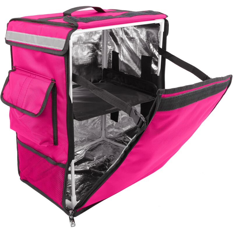 

Mochila isotérmica 35 x 49 x 25 cm rosa para comidas al aire libre y entrega de pedidos de comida en moto o bicicleta - Primematik