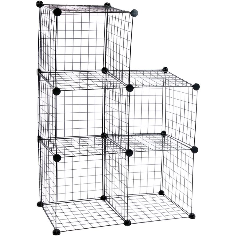 PrimeMatik Modular shelving closet storage organizing 6 plastic cube 35x35cm black
