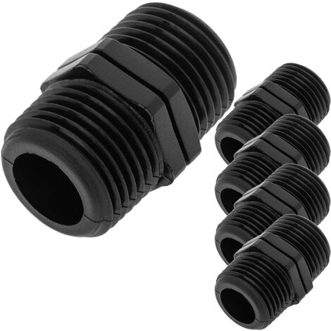PrimeMatik - Pack de 5 unidades machón de polipropileno de 1/2“ para sistema de riego