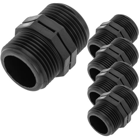 PrimeMatik - Pack de 5 unidades machón de polipropileno de 1“ para sistema de riego