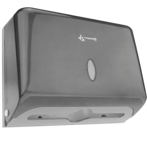PrimeMatik - Papiertuchspender für hygienische Einzeltuchentnahme. Toilettenpapierhalter Handtuchspender in schwarz 268x103x204mm