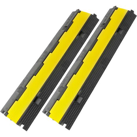 PrimeMatik - Pasacables de suelo 2 vías 98 cm para protección de cables eléctricos 2 pack