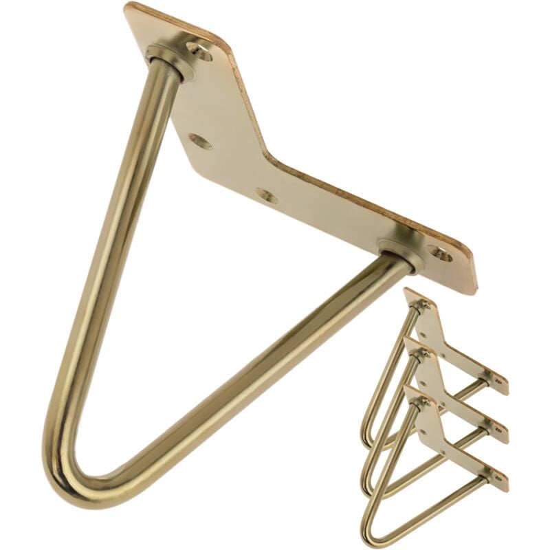 Pieds de table pour meubles et bureau en acier 2 tiges 15 cm cuivre 4-pack - Primematik