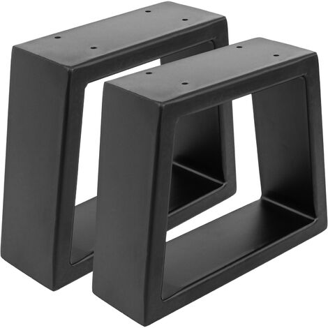 PrimeMatik - Pieds rectangulaire de petite table et banc en acier 250 x 80 x 200 mm 2-pack