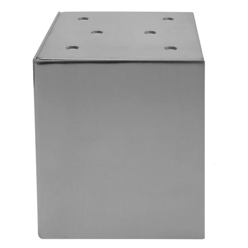 PrimeMatik Pies Cuadrados para Mesa y Mueble Patas en Acero Gris de 10cm 4-Pack