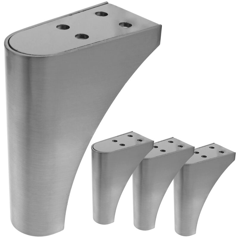 

Pies redondeados para mesa y mueble. Patas en acero inoxidable de 104mm 4-pack - Primematik