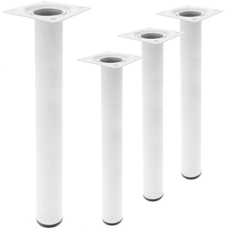 

Pies redondos para mesa y mueble. Patas en acero blancas de 40cm 4-pack - Primematik