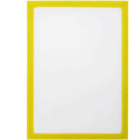 PrimeMatik - Pochette magnétique d'affichage document en format A5 avec cadre flexible jaune