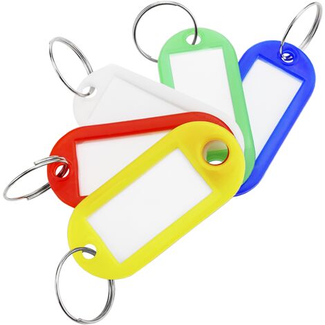 PrimeMatik - Porte-clé étiquette identifiant multicolores pour clés 25 unités