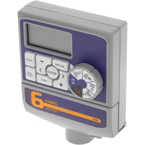 PrimeMatik - Programador de riego eléctrico de uso interior para 6 zonas de riego