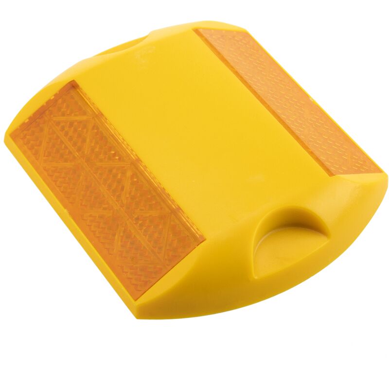 

PrimeMatik - Reflector de carretera de 103 x 87 mm. Captafaros para suelo de plástico amarillo