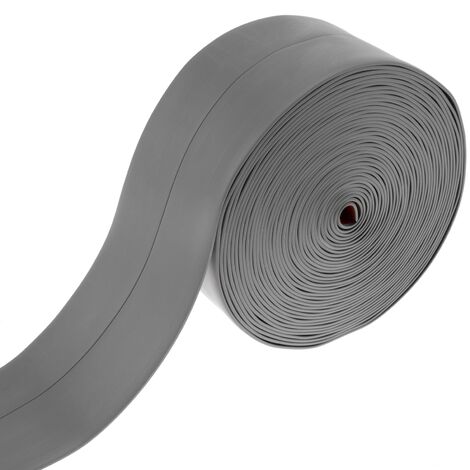 PrimeMatik - Rodapié flexible autoadhesivo 19 x 19 mm. Longitud 10 m gris