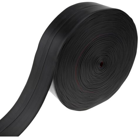 PrimeMatik - Rodapié flexible autoadhesivo 19 x 19 mm. Longitud 25 m negro