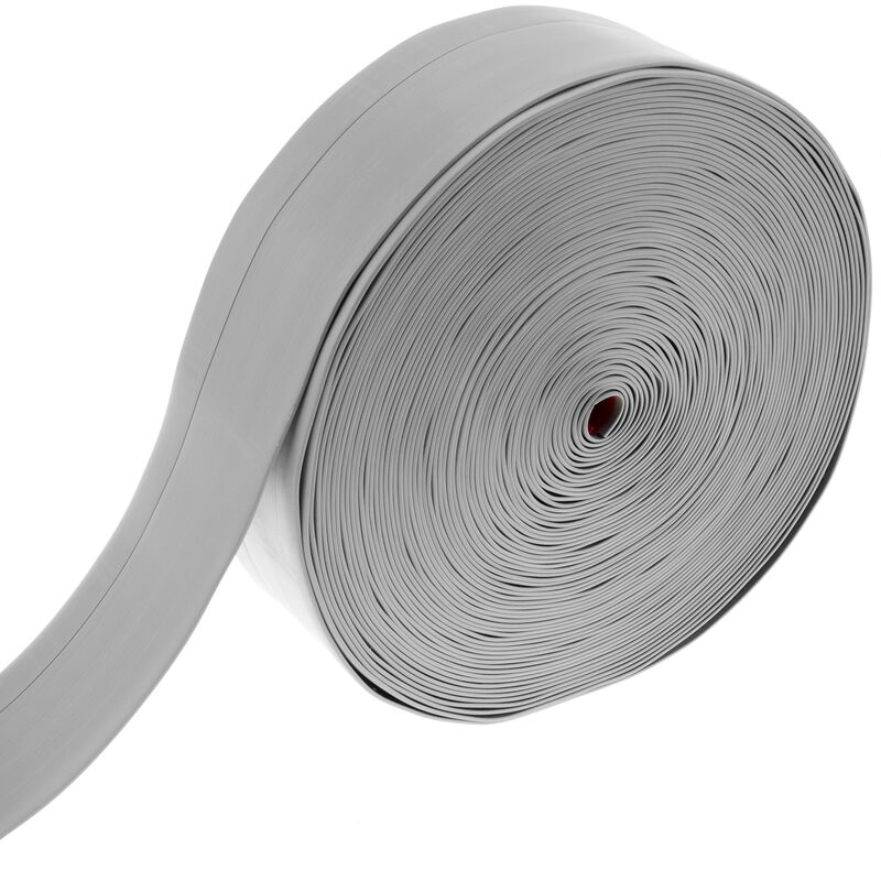 

PrimeMatik - Rodapié flexible autoadhesivo 50 x 20 mm. Longitud 25 m gris