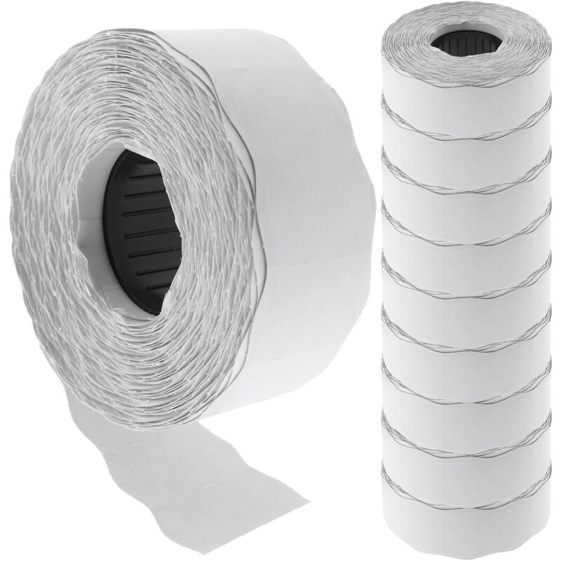 Primematik - Rouleaux bobine 1000 autocollants blanc 26x16 mm 10 unités