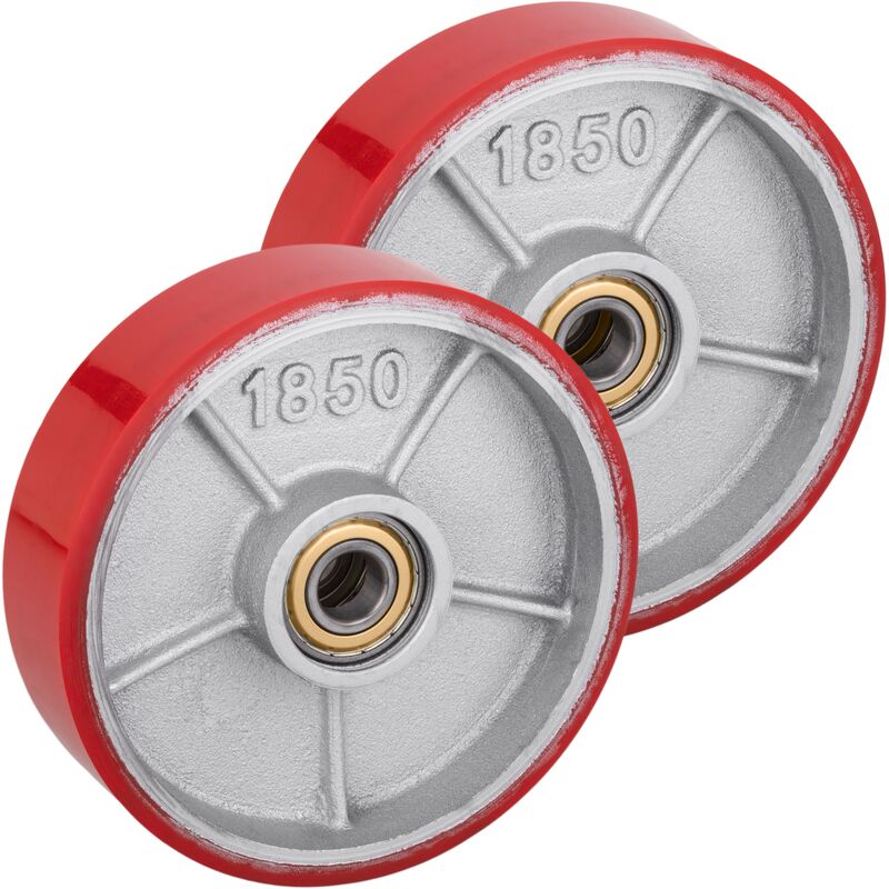 

PrimeMatik - Rueda para transpaleta Rodillo de poliuretano de 180x50 mm 900 Kg 2-pack