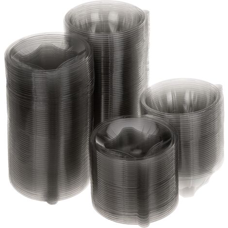 PrimeMatik - Saladiers en plastique transparent recyclable avec couvercle 750mL, 100 pcs.