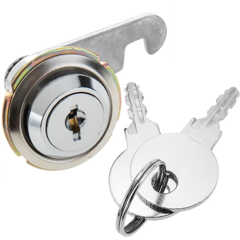 Serrure à came batteuse barillet 19mm x M18 avec clé plat - Primematik