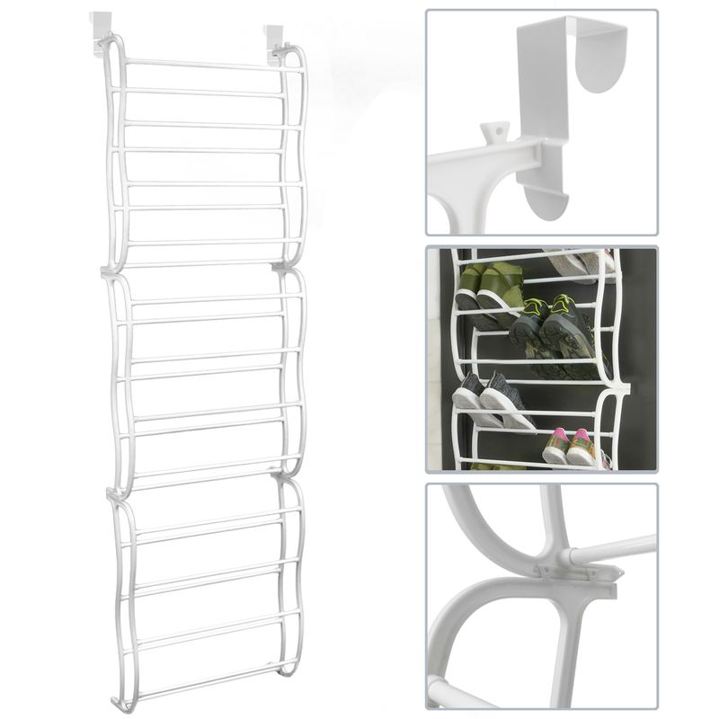 Primematik Shoe Rack Storage For Door 12 Tier Shelf Organiser For 36 Pairs Dq00300