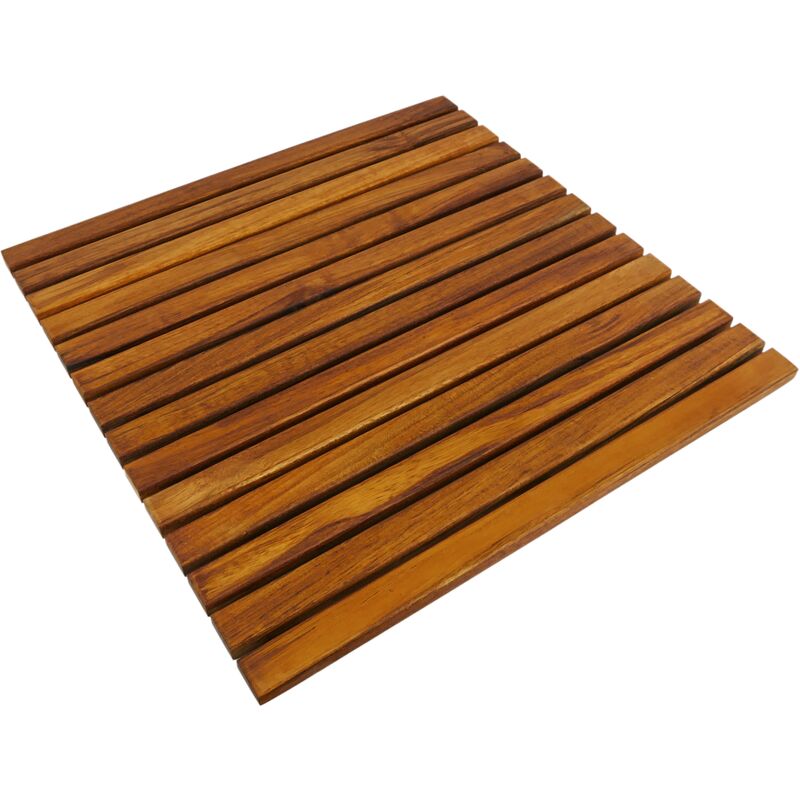 Shower mat 50 x 50 cm square. Certified teak wooden platform - Primematik