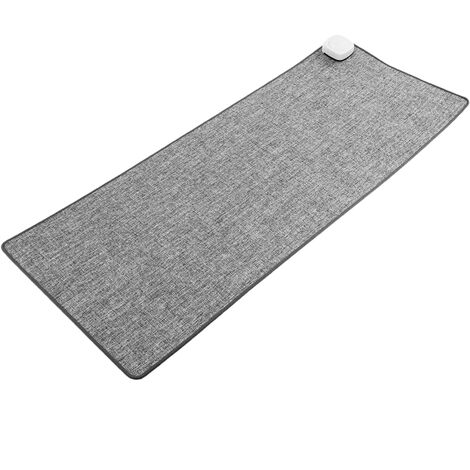 PrimeMatik - Tapis et surface chauffante gris clair de 80x32cm 77W moquette thermique pour bureau sol et pieds