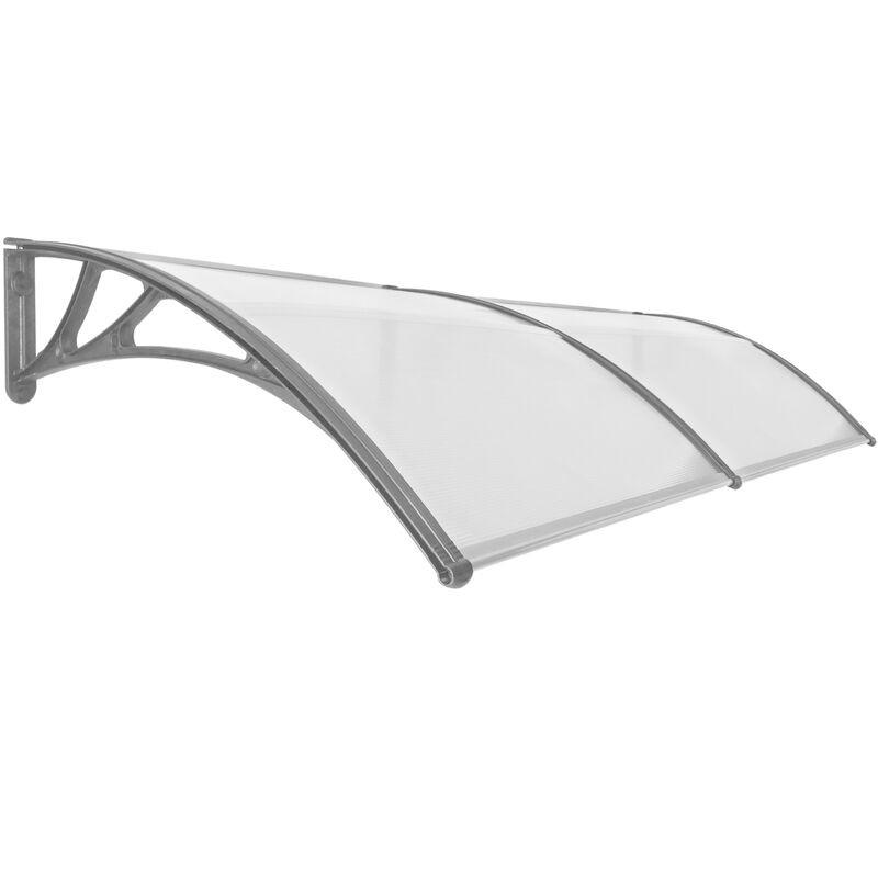 

PrimeMatik - Tejadillo de protección 240x100cm Marquesina para puertas y ventanas gris