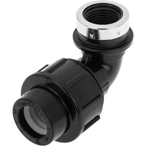 PrimeMatik - Terminal de rosca hembra acodada de polietileno 32 mm x 1“ para sistema de riego