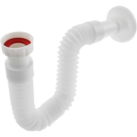 PrimeMatik - Tubo flexible blanco para lavabo-bidet 11/4 x ∅ 32 - ∅ 40 mm