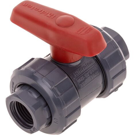 PrimeMatik - Válvula de esfera de PVC con rosca hembra de 1/2“ para sistema de riego