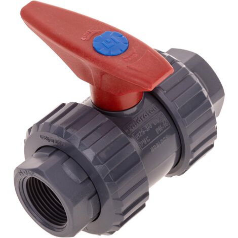 PrimeMatik - Válvula de esfera de PVC con rosca hembra de 3/4“ para sistema de riego