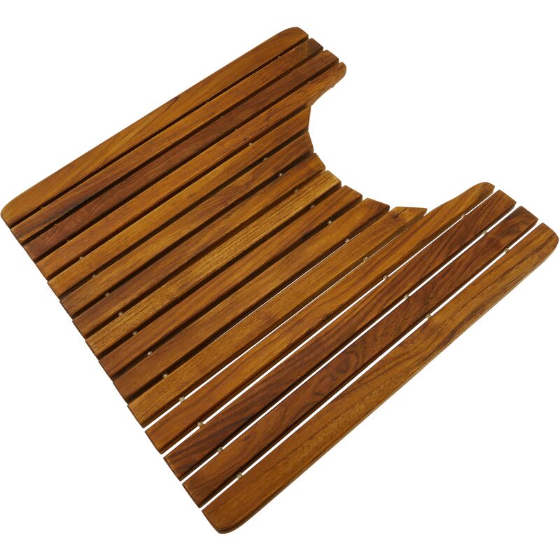 PrimeMatik - WC and bathroom mat 51 x 51 cm square. Certified teak wooden platform