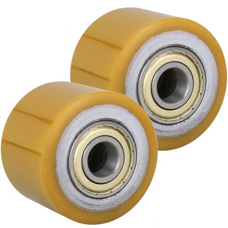 PrimeMatik - Wheel for pallet truck Polyurethane roller 80x70 mm 1200 Kg-2 pack