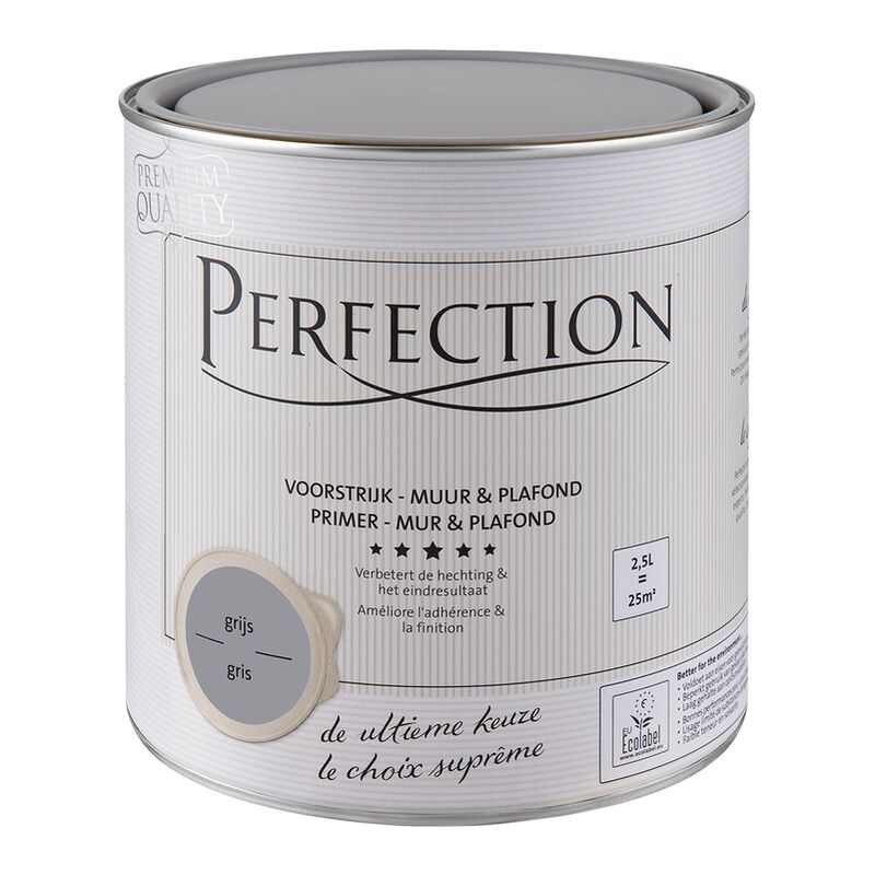 

Primer para pared interior y techo Gris - 2.5L - 25m² - Gris - Perfection