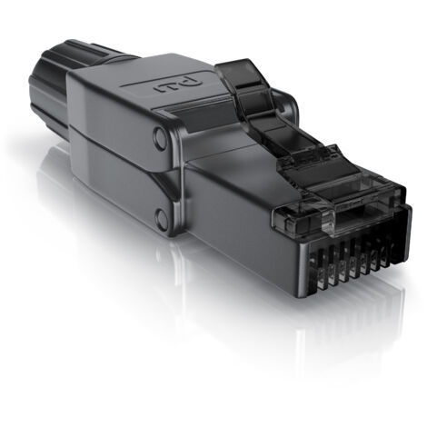 Primewire 1x Netzwerk-Adapter RJ-45 (Ethernet) zu Netzwerkkabel, Netzwerkstecker RJ45 CAT 8 - Gigabit Ethernet LAN Kabel - 40 Gbit/s, schwarz