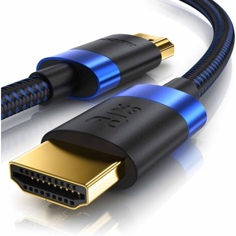Primewire - 2m High Speed 8K HDMI Kabel 2.1 mit Ethernet ARC 3D 4K Ultra HD 7680x4320 @ 120 Hz PS4 360 TV OLED PC Laptop Beamer Monitor - Schwarz/Blau