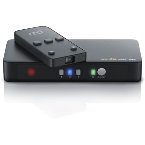 Primewire 3-Port 4k HDMI Switch mit Fernbedienung 3x HDMI Eingänge / 3D + CEC / 2160p 30Hz