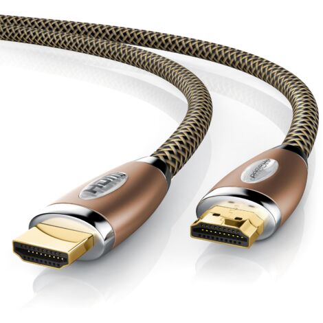 Primewire 8k HDMI-Kabel 2.1, 4k Ultra HD 2160p, 3D, Nylonummantelung, Vollmetall Stecker, HDMI Typ A - 1m