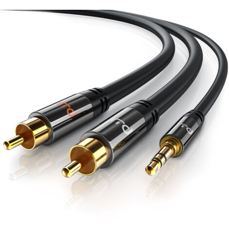 Primewire Cinch zu 3,5-mm-Klinke Audio-Kabel, Stereo HiFi Audio-Adapter mehrfach geschirmt, RCA zu AUX - 3m