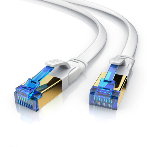 Primewire Flachbandpatchkabel CAT 8 - Gigabit Ethernet LAN Kabel - 40 Gbit/s - S/FTP PIMF Schirmung - Netzwerkkabel - 0,25m